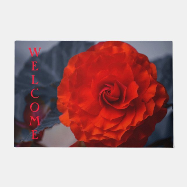 Crimson Double Begonia Door Mat (Front)