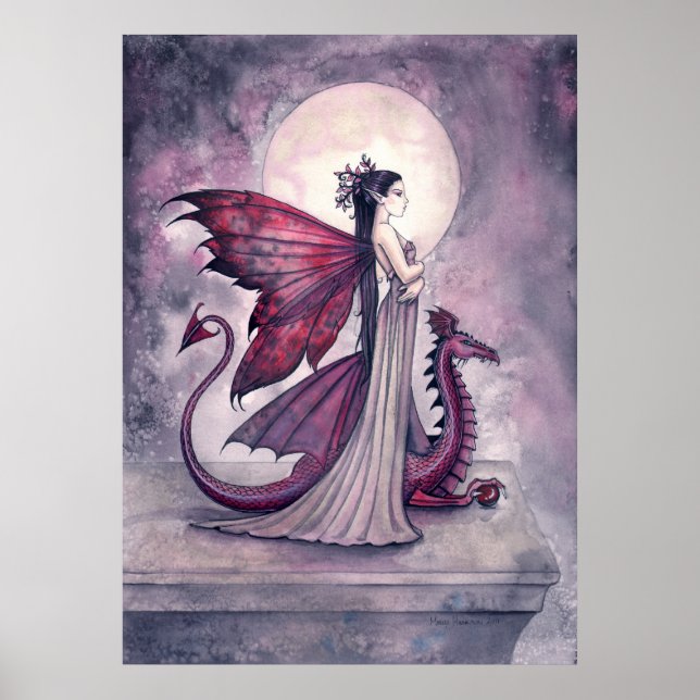 Crimson Dragon Fairy and Dragon Poster (Front)