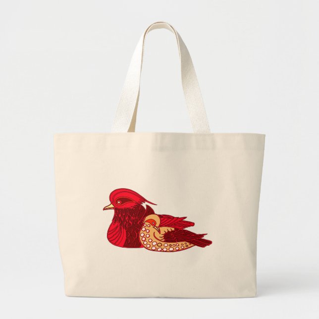 Crimson Duck Splendour Large Tote Bag (Front)
