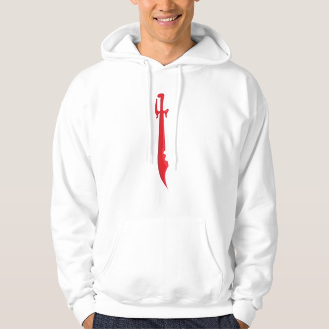 Crimson Edge – Intense Sword Design Hoodie (Front)