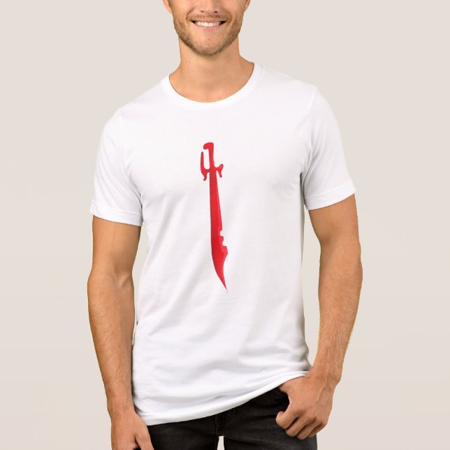 Crimson Edge – Intense Sword Design Tri-Blend Shirt (Front)