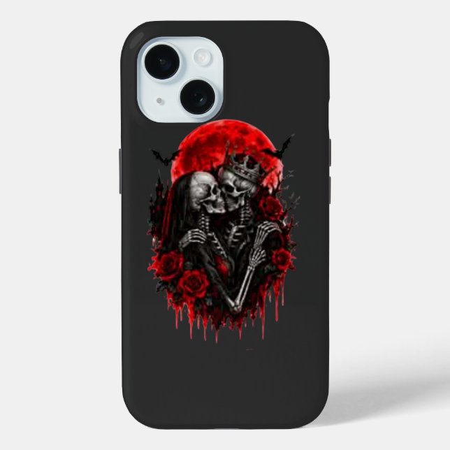 Crimson Embrace: Skeleton Lovers Case-Mate iPhone Case (Back)