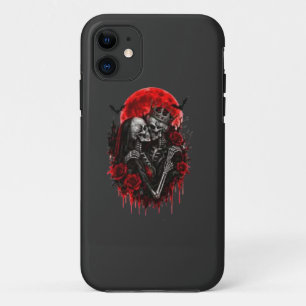 Crimson Embrace: Skeleton Lovers Case-Mate iPhone Case