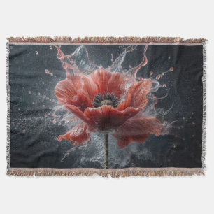 Crimson Explosion Throw Blanket