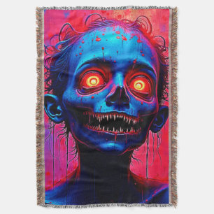 Crimson Eyes: Horrors of the Mind Throw Blanket