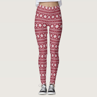 Crimson Fair Isle Leggings