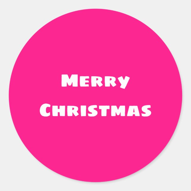 Crimson Festive Merry Christmas  Classic Round Sticker (Front)