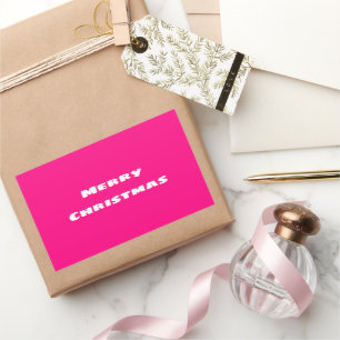 Crimson Festive Merry Christmas    Rectangular Sticker