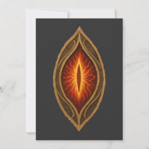 Crimson Fire Eye Dark Lord Fantasy Emblem Invitation