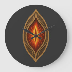 Crimson Fire Eye Dark Lord Fantasy Emblem Large Clock