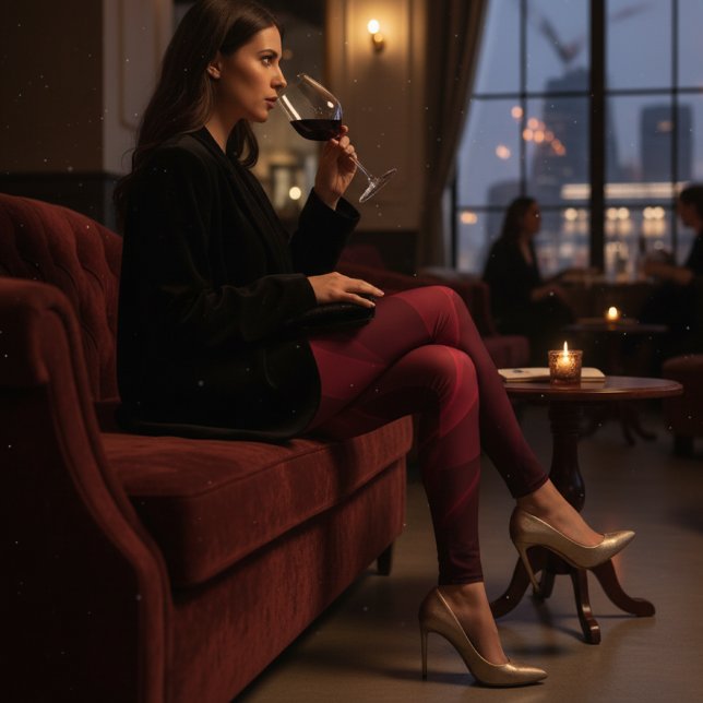 Crimson Flame Abstract Leggings (Creator Uploaded)