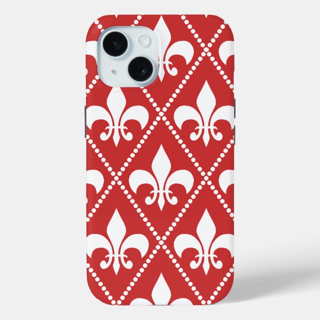 Crimson Fleur de Lis Case-Mate iPhone Case (Back)