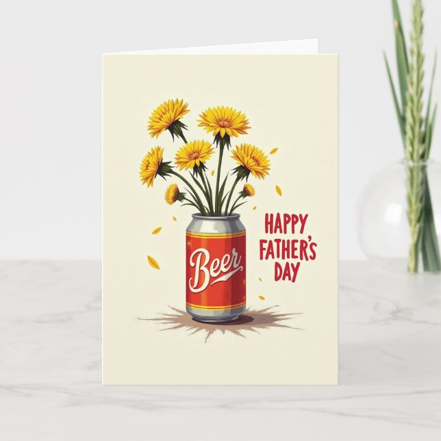 Crimson Floral Fathers Day Card (Front)