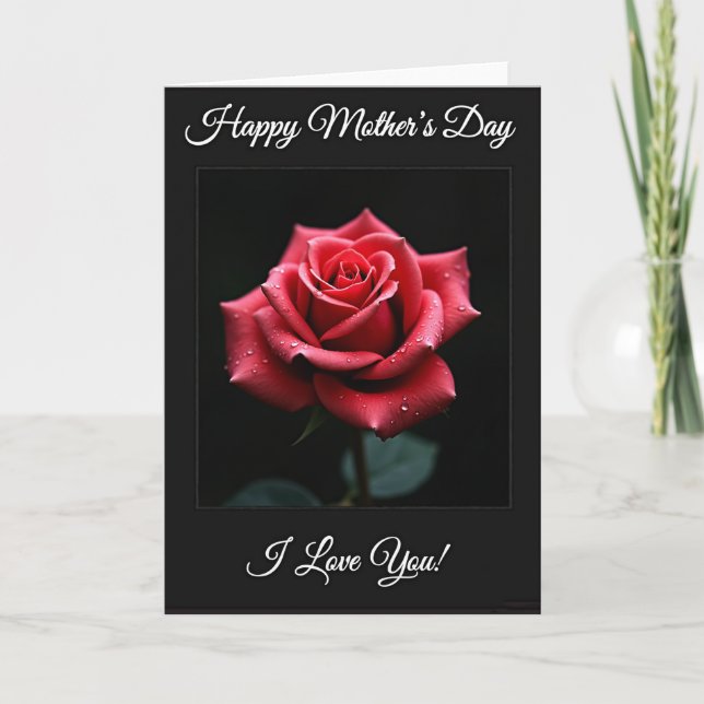Crimson Floral Photo Card (Front)