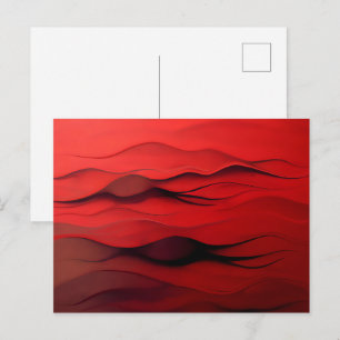Crimson Flow – Abstract Red Waves of Motion Postcard