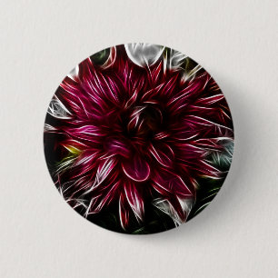 Crimson Flower 6 Cm Round Badge