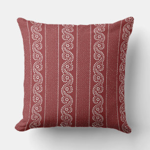 Crimson French Country Stripe Cushion
