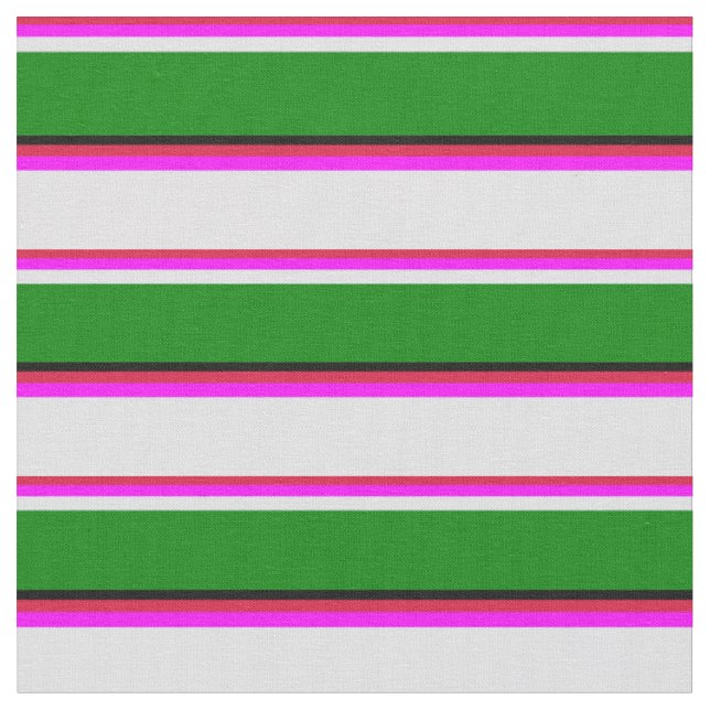 Crimson, Fuchsia, Lavender, Green, and Black Fabric (Close Up)
