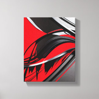 Crimson Fusion: Abstract Canvas Print