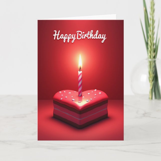 Crimson Glow Birthday Card (Front)