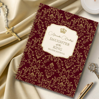 Crimson Gold Damask Daughter of the King Notebook