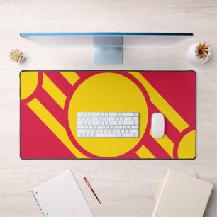 Crimson & Gold Diagonal Crest Mat – Customisable