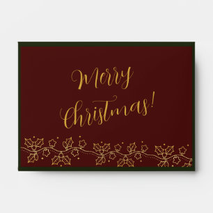 Crimson & Gold Garland Christmas Envelope