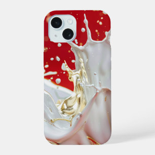 Crimson Gold Splash iPhone Case