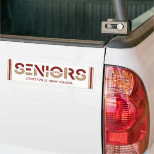 Crimson & Gold Two-Colour Seniors Sliced Letters Bumper Sticker