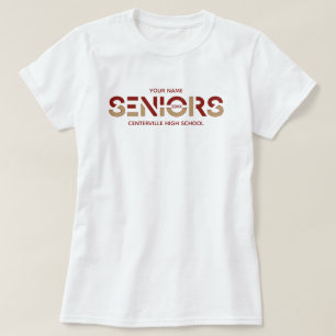 Crimson & Gold Two-Colour Seniors Sliced Letters T-Shirt