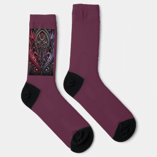Crimson Gothic Socks - Crew Socks