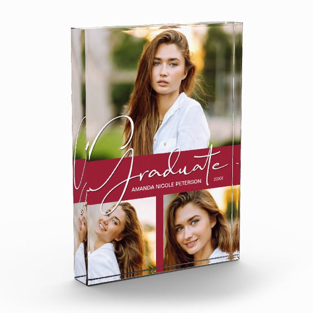  Crimson Graduation Collage Photo Block (Left)