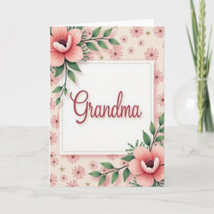 Crimson Grandma Floral Card