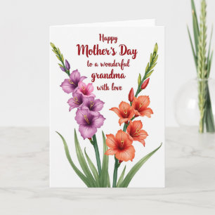 Crimson Grandmas Day Wish Card