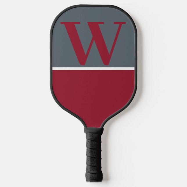 Crimson & Grey College Monogram Pickleball Paddle (Front)