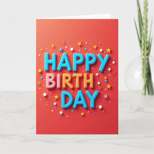 Crimson Happy Birth Card
