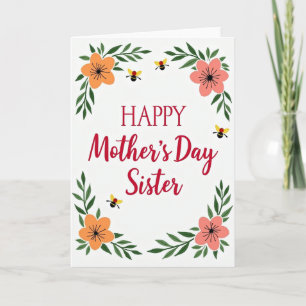Crimson Happy Sister Day Card