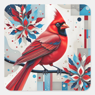 Crimson Harmony Square Sticker