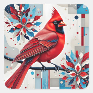 Crimson Harmony Square Sticker