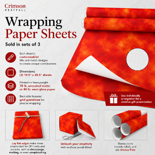 Crimson Heatfall Wrapping Paper Sheet