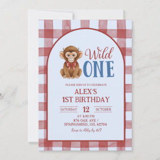 Crimson Heifer Bull First Birthday Invitation