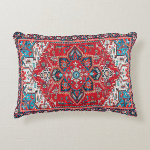 Crimson Heirloom: Moroccan Heritage Rug Art Decorative Cushion