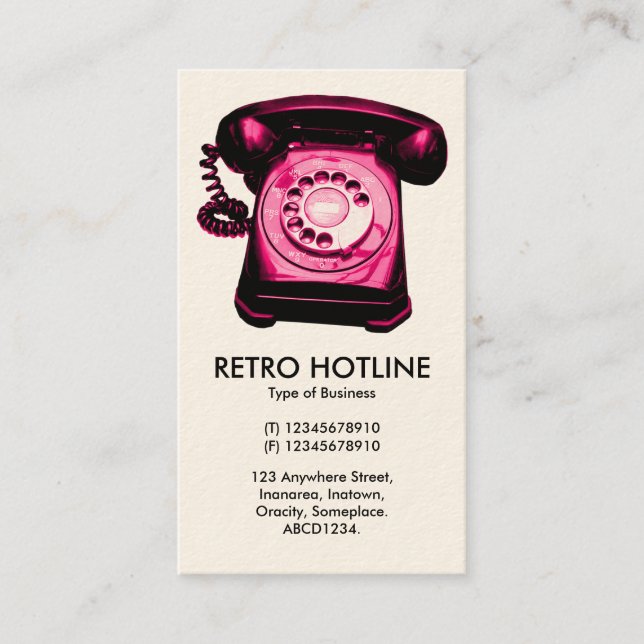 Crimson Hot Line - (Cream Card) Business Card (Front)