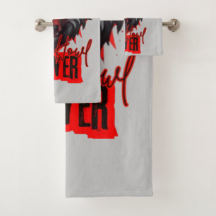 Crimson Howl Wolf   Intense Anime Design Bath Towel Set