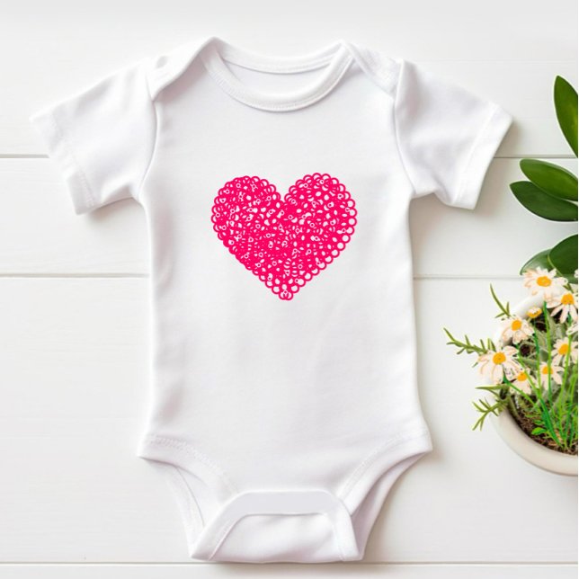 Crimson isolated heart baby bodysuit (Creator Uploaded)