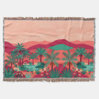 Crimson Jade Desert Oasis Blanket