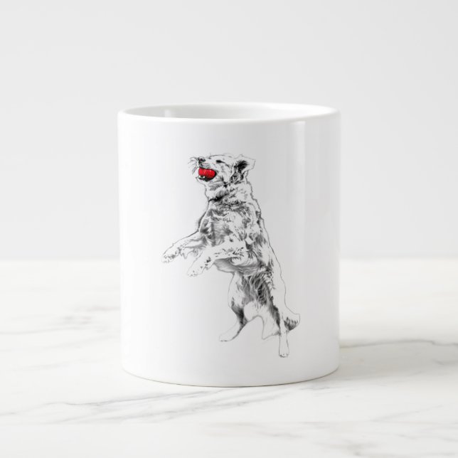 Crimson Joy in Autumn Air Large Coffee Mug (Front)