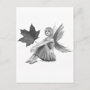 Crimson King Maple Fairy with Leaf Postcard