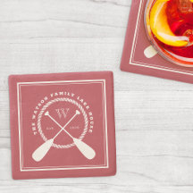 Crimson Lake House Monogram Crossed Paddles