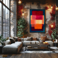 Crimson Layers – Celestial Colour Fields Abstract